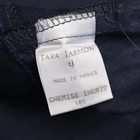 TARA JARMON Paris -"Ingrid" Lightweight Linen Blazer in Blue, 42, Made in France - Picture 7 of 10